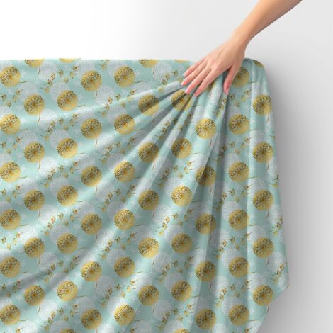 Royal Samt Stoff Polyester Zum Nähen - Motiv Löwenzahn