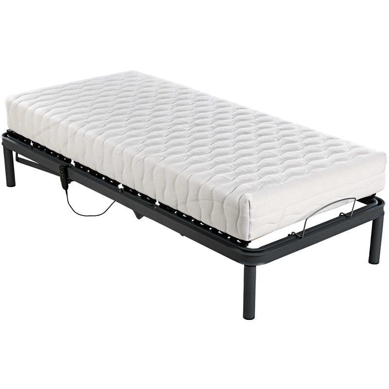 

Action Bed | Pack Cama + colchón |Espuma HR | Confort y somier articulado | Motor 5 Planos 90x190 - Royal Sleep