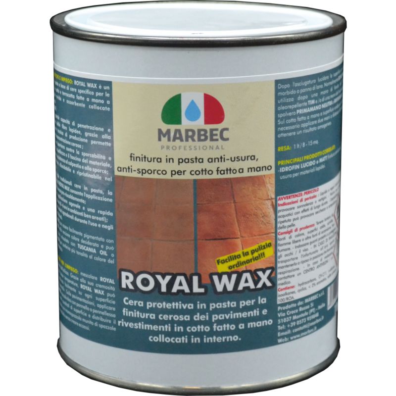Royal wax 5LT | Finitore in pasta anti-usura, anti-sporco per cotto fatto a mano