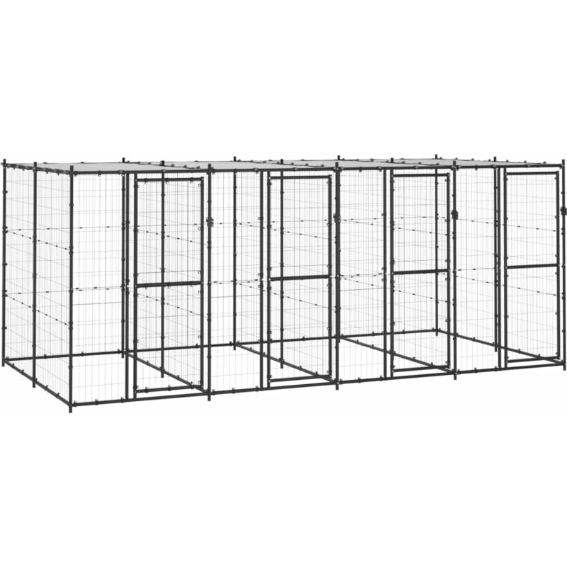 Royalton - Outdoor Dog Kennel Steel with Roof 9.68 m²