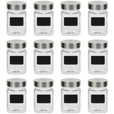 DecorRack 4 Small Plastic Storage Jars with Screw on Lids, 8 oz Multicolor  Containers 