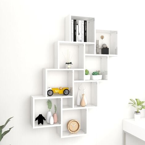 Wall mounted store storage cubes