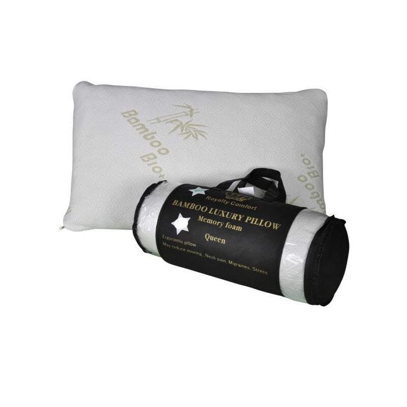 Oreiller de luxe en bambou Queen 50x76cm Herzberg HG5076BM-blanc