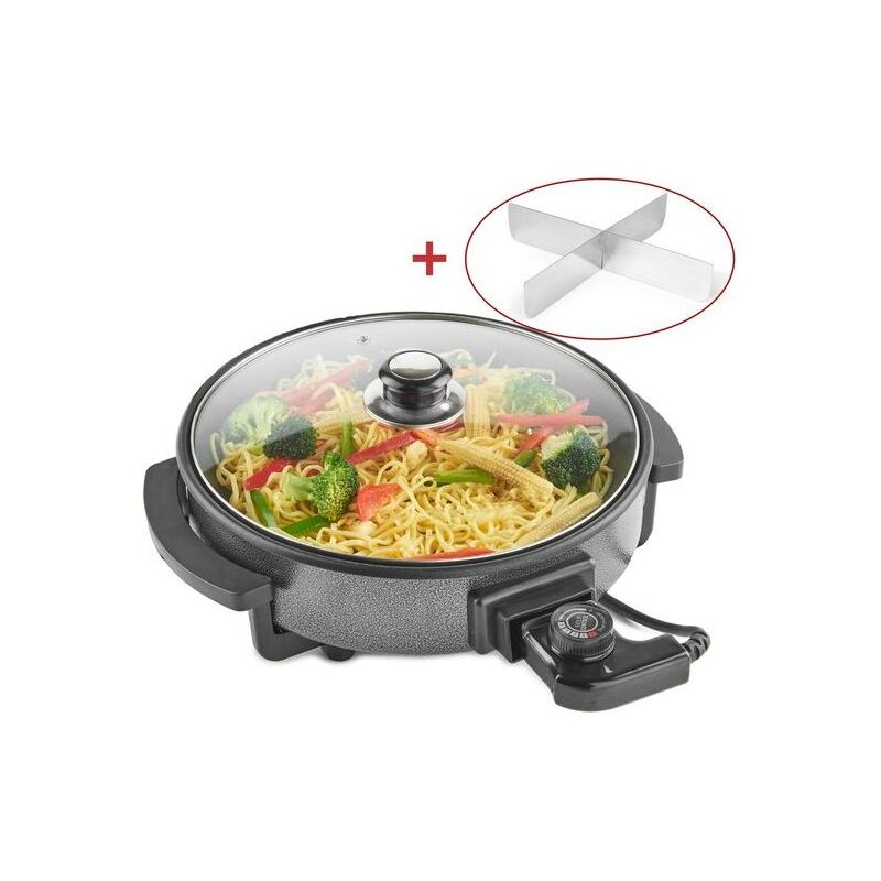 Poêle électrique avec couvercle en verre 42cm 1500W Royalty Line RLPP18214