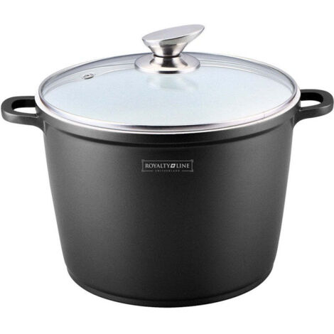 Royalty line rl ad24m casseruola rivestita in marmo con coperchio in vetro - 24 cm