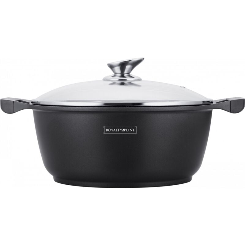 Marmite avec revêtement antiadhésif effet marbre - d 20 cm - Noir - Livraison gratuite