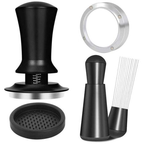 royaluxe - 1 Ensemble D'Accessoires Pour Expresso Presse À Expresso Doseur Manuel Entonnoir Doseur Agitateur À Café Pour La Maison Le Café 51 Mm Noir