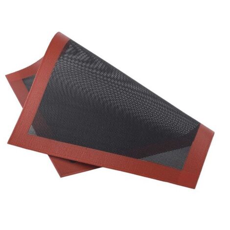 royaluxe - 1 pièce Tapis de Cuisson Lavable en Silicone Plateau, Feuille Cuisson Réutilisable Fibre de Verre, Robuste, Facile à Nettoyer, pour Four, Micro-Ondes, Congélateur etc, Noir+Rouge, 3040cm