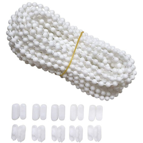 royaluxe -10 mètres avec 10 connects pour store enroul - Cordon vénitien en nid d'abeille - Cordon de rechange pour store roulant - Pièces de rechange - Fixations de réparation - Blanc