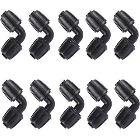 royaluxe -10 Pièces Adaptateur Coude d'Irrigation Goutte, 16mm Tuyau d'Arrosage Coude Connecteur Universel Coude Joint de Accessoires d'Irrigation Agricole