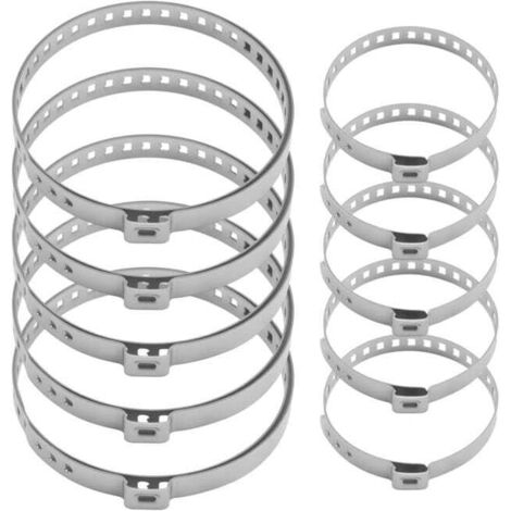 royaluxe - 10 Pièces Collier de Serrage, Collier Soufflet Cardan Réglable, Collier Soufflet de Cardan Universel, 5 Grandes (50-120mm) et 5 Petites (20-50mm)