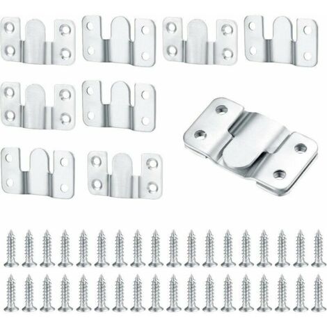 royaluxe - 10 Pièces Support Montage Encastré Dissimulé, Supports Suspension Emboîtement Robuste, Connecteur de Meubles, Matériel Suspension Mural Acier Inox Suspendu pour Photos, Miroirs, Sffichage d