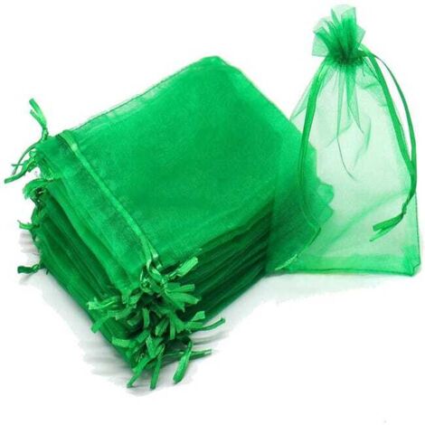 royaluxe - 100 pièces de sacs en filet anti-insectes pour fruits avec cordon de serrage, recouverts d'un manchon de protection pour sac en filet (2030CM/vert)