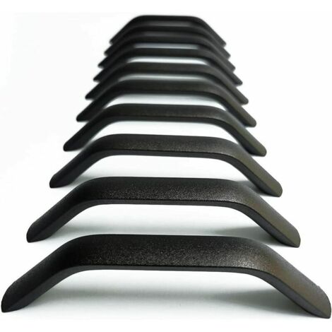 royaluxe - 10X Poignées de Porte Boutons de Tiroir Cuisine Armoire Poignées Placard Tiroir Chambre Meubles Tirer Noir Entraxe 160mm