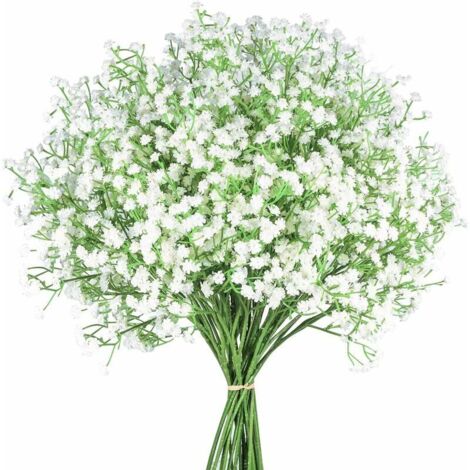 royaluxe -12 Pcs Babys Breath Fls Artificielles, Gypsophila Real Touch Fls pour la Fête de Mariage Décoration de Jardin à la Maison