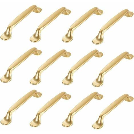 royaluxe -12 Pièces Poignée Meuble Doré Poignee de Meuble Cuisine Doré Poignées de Placard Tiroir Poignées de Placard Tiroir Chambre Doré Cuisine Armoire Porte Poignées Meubles de Cuisine avec Vis