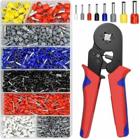royaluxe - 1250Pcs Kit de pinces à sertir Cosse Electriques à Sertir de AWG23-7/0.25～10mm² Outil de sertissage de fil à cliquet auto ajustable avec Pince électricien pour Câble Bricolage