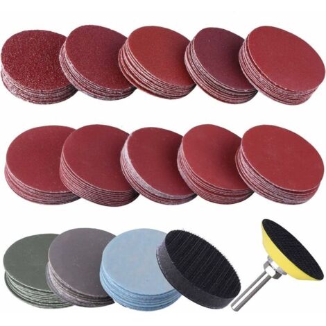 royaluxe -130 Pièces Disques Abrasifs 50mm Disques de Ponçage Grain 80 120 150 240 320 400 600 800 1000 1200 1500 2000 3000 pour Meulage Fraisage Gravure