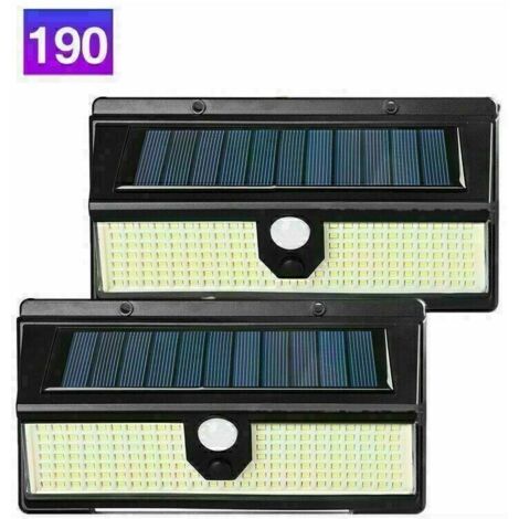 royaluxe - 190 LED Lampe Solaire Extérieur, éclairage Solaire Extérieur avec Détecteur de Mouvement étanche Spot Solaire sans Fil Projecteur led Lumière Extérieur pour Jardin -2 Pack