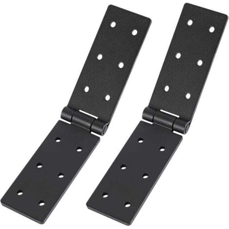 royaluxe - 2 Pcs Charnières Pliantes es de Porte, Charnière à Rabat, Bande de Meuble Noire, Charnières pour Tables, Portes de Jardin, Portes d'Armoire