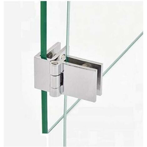 royaluxe- [2 pièces] charnière de porte en verre-armoire à vin vitrine charnière de porte pince en verre charnière clip de fixation, épaisseur 5-8mm (90°)argent