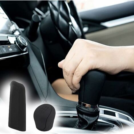 royaluxe - 2 Pièces Couvre Levier Vitesse Silicone, Couverture Frein Main Automatique, Couverture Vitesse Voiture Silicone, Couvre Frein Main Silicone, Anti Dérapant, Résistante, pour Voiture Décorati