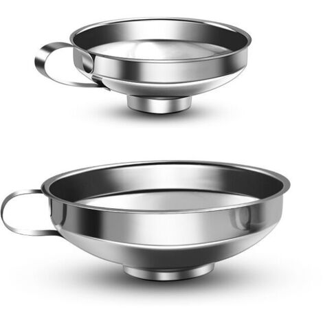 royaluxe - 2 Pièces Entonnoirs Conserve, Entonnoirs à Confiture En Acier Inoxydable, Entonnoir à Large Ouverture, Entonnoir à Large Ouverture En Acier Inoxydable Pour Transfert Liquide, Poudre(Petit e