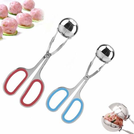 royaluxe - 2 Pièces Fabricant de Cuillère à Viande, Outil de Fabrication de Boulettes de Viande, Machine à Boulettes de Viande Avec Poignées Antidérapantes, pour Faire des Boulettes de Viande, Pâte à 