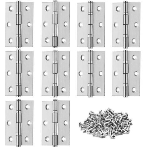 royaluxe -200 Pièces Charniere Porte,Charniere Inox,Charnière Invisible,Charnière plate,Porte Placard/Petites Portes/Tiroirs/Fenêtres/Pianos/Coffret à Bijoux Armoires de Quincaillerie de Meubles de Ma