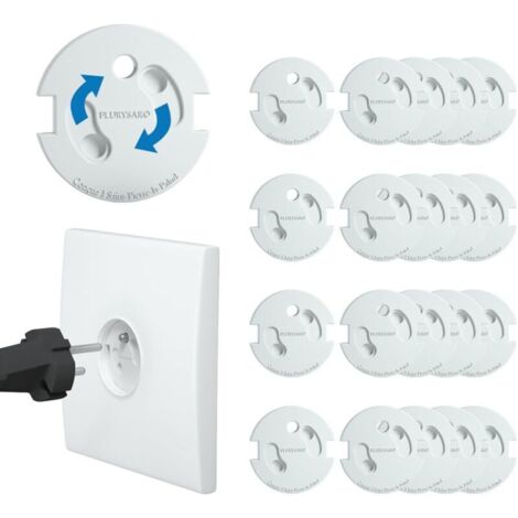 royaluxe -20pcs Cache Prise Bébé Français - Révolutionnaire Protections Électrique : Mécanisme Tournant Adhésif 3M (sans Clés) pour la Sécurité Enfant domestique, Couvercle de la Prise Courant Protect