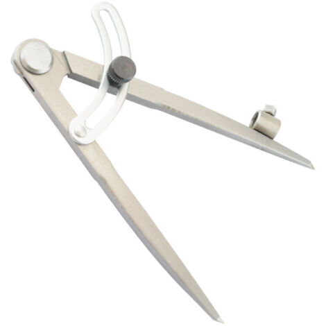 royaluxe - 250mm Compas en Acier au Carbone Professionnel Compass Pencil Grande Diviseur d'ailes en Cuir Outil Rotatif Séparateur d'ailes, Jauge de Marquage Industriel, argent, une pièce,