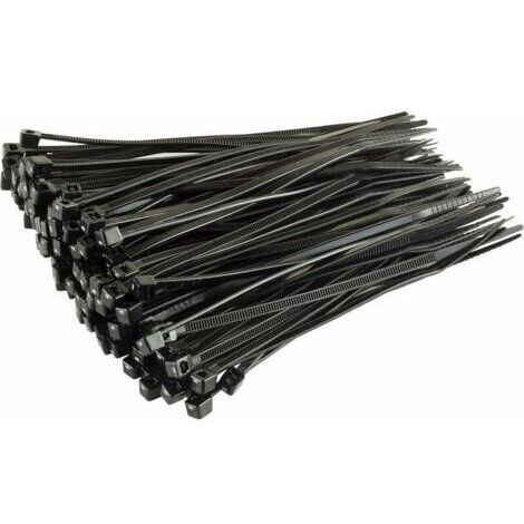 royaluxe -250pcs Colliers de serrage en plastique petits, colliers de serrage noirs ,Série 5, longueur 350 mm