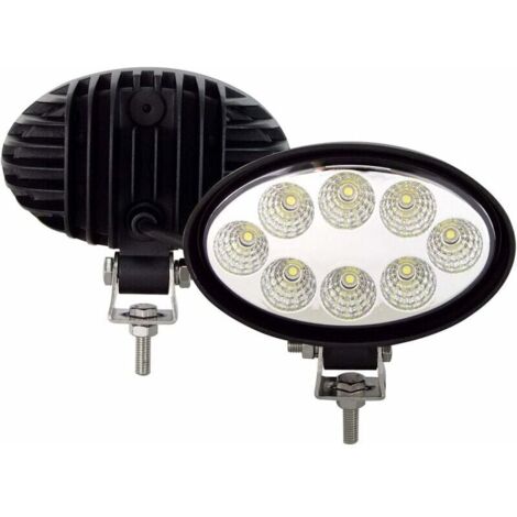 royaluxe -2PCS Phare de Travail LED Tract Ovale 14cm 5.5'' 24W Project LED 12V 24V IP67 Etanche Feux Antibrouillard LED Inondation pour 4x4 Voiture Camion SUV Bateau Eclairage pour voiture