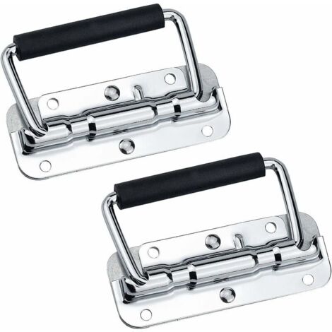 royaluxe - 2PCS Poignées de Caisse Pliantes en Acier Inoxydable 110 X 41mm, Argenté,