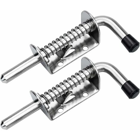 royaluxe - 2Pcs Verrou Porte de Garage Targette Loquet a Ressort Boulons à Ressort en Acier Loquets et Verrous De Portes 125mm Pour Porte De Garage Abri De Jardin argent，
