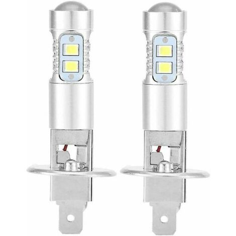 royaluxe -2X H1 6000K Super blanc ampoules de phare 100W Kit d'ampoule de phare LED feux de croisement Eclairage pour voiture