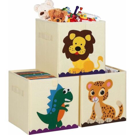 royaluxe - 3 Pack Cubes De Rangement Jouets Bacs De Rangement Enfants Cube Bacs De Rangement Organisateur De Rangement Paniers Conteneurs Boîte Pliable Tissu Tissu Organisateur De Jouets pour Bébé Tou