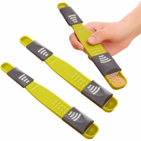 royaluxe - 3 Pcs Cuillere a Mesurer Reglable, Double End Réglables Cuillère Doseuse, Cuisine pour Café Sucre Sel Thé