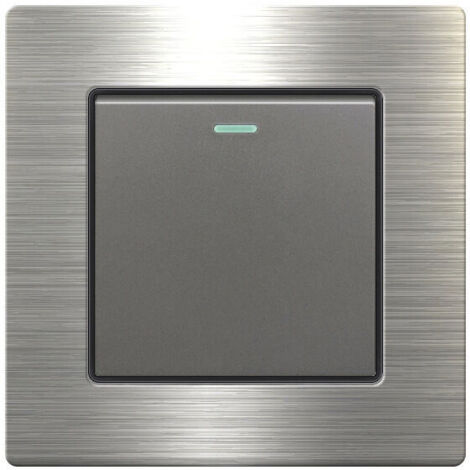 royaluxe -3pcsInterrupteur bouton-poussoir sonnette porte Tonalité argent Acier inoxydable （Interrupteur à commande unique ouvert）