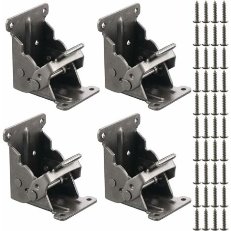 royaluxe -4 pièces charnières autobloquantes, accessoires de pied de support pliant, charnières de pied rabattable pour meubles pliants, adaptées aux tables, lits, avec vis