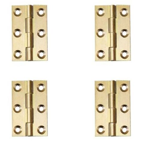 royaluxe - (4 pièces) Charnières de porte pliantes en laiton de 3,7 cm, adaptées aux portes, fenêtres, placards et tiroirs, fabriquées en laiton