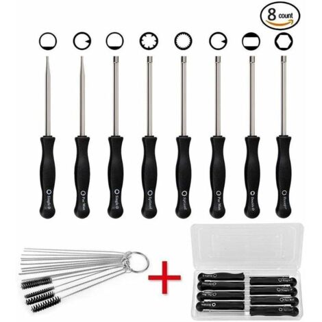 royaluxe -8 Pcs Tournevis de Réglage de CarburatTournevis pour Carburat Nettoyage Mot Réparation Convient à La Plupart des Mots de 2 Cycles (8 pcs tournevis avec boîte&aiguille)