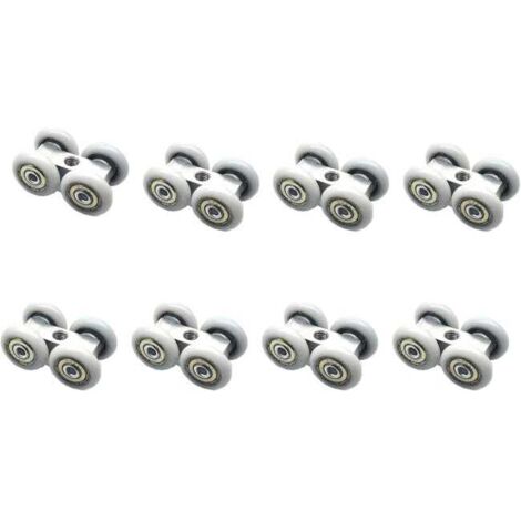 royaluxe - 8 Pièces Roulettes Pour Portes Coulissantes, Roulettes Pour Portes Coulissantes, Porte coulissante à roulement à billes, Adaptées aux Balcons