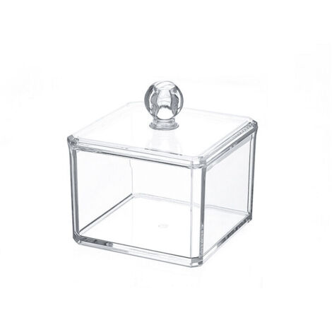 royaluxe - Acrylique Boite à Coton Demaquillant Distributeur de Coton Boîte de Rangement pour Cosmétiques Support étagère Simple，