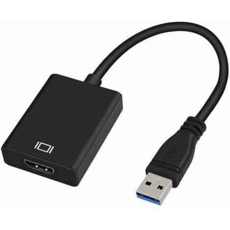 royaluxe -Adaptateur USB 3.0 vers HDMI, Convertisseur USB 3.0/2.0 vers HDMI 1080P Full HD (mâle à Femelle) avec Audio pour Ordinateur Portable Projecteur HDTV Compatible avec Windows XP 7/8 / 8.1/10