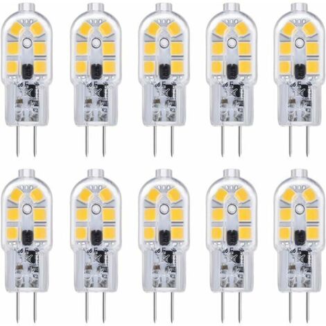 royaluxe -Ampoule G4 LED 12V 2W Blanc Froid 6000K, 200LM, Équivalent Halogène G4 Bi-pin 10W 20W, LED Lampe G4 12V AC/DC pour Camping Car/Hotte Cuisine, non-dimmable