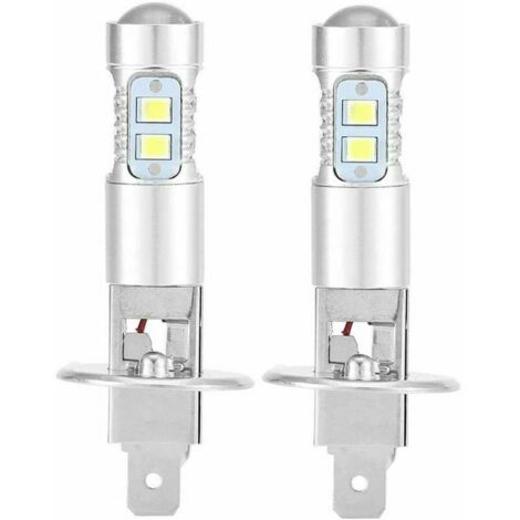 royaluxe -Ampoules de phares, 2x H1 6000K Super Bright 100W LED Ampoules antibrouillard de voiture Conduite Feux de jour Blanc