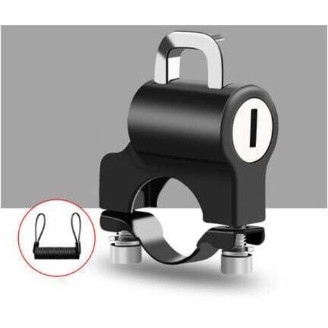 royaluxe - Antivol de casque de moto poignée de guidon de moto poignée d'accélérateur verrou de sécurité de frein adapté pour moto, vélo, scooter, général, (antivol de casque de guidon + corde de rapp