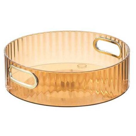 royaluxe - Assiette à fruits rotative créative, assiette de rangement multifonctionnelle, petite taille 227.8cm, couleur café transparente