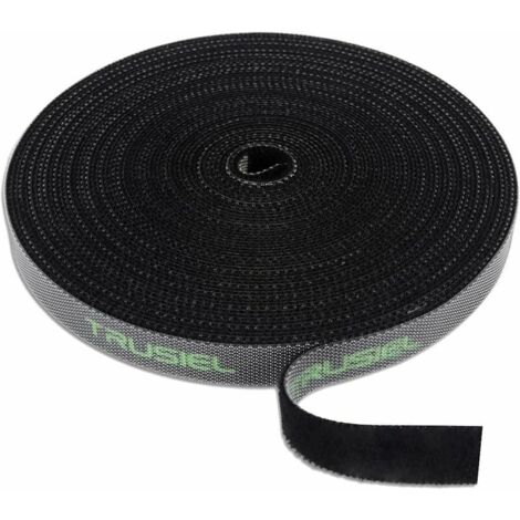 royaluxe - Attache Cable Serre-câble Bande Scratch Cable Management Range Cable Organisateur Rouleau 10 mm de large 10 Mètre Noir(caoutchouc)